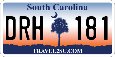 SC license plate DRH181