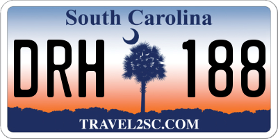SC license plate DRH188