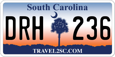 SC license plate DRH236