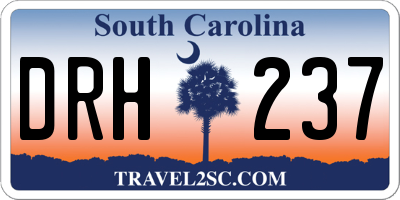 SC license plate DRH237