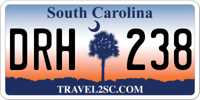 SC license plate DRH238