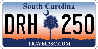 SC license plate DRH250