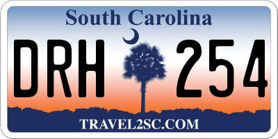 SC license plate DRH254