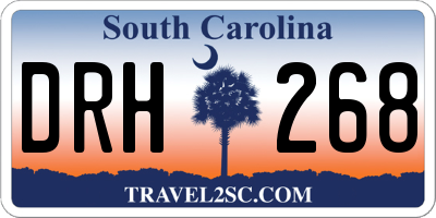 SC license plate DRH268