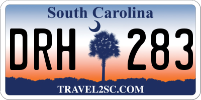 SC license plate DRH283