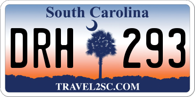 SC license plate DRH293