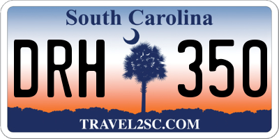 SC license plate DRH350