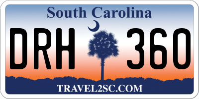SC license plate DRH360