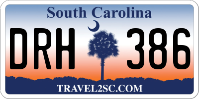 SC license plate DRH386