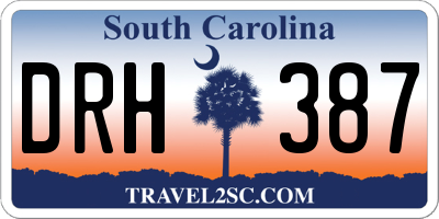 SC license plate DRH387