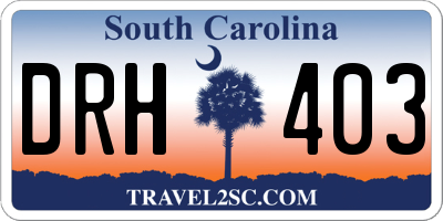 SC license plate DRH403