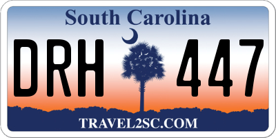 SC license plate DRH447