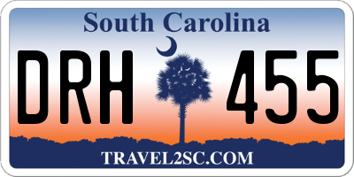 SC license plate DRH455