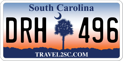 SC license plate DRH496