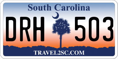 SC license plate DRH503