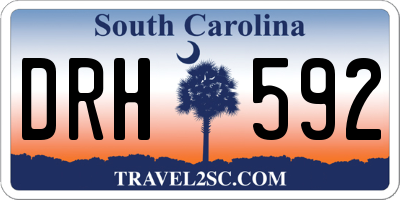SC license plate DRH592