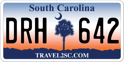 SC license plate DRH642
