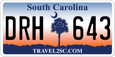 SC license plate DRH643