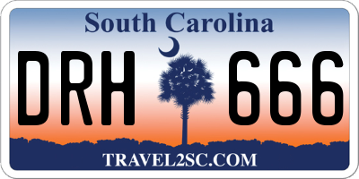 SC license plate DRH666