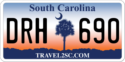 SC license plate DRH690