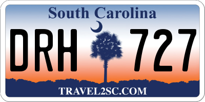 SC license plate DRH727