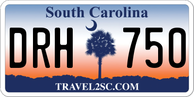 SC license plate DRH750