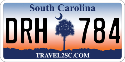 SC license plate DRH784