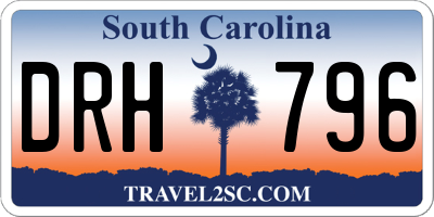 SC license plate DRH796