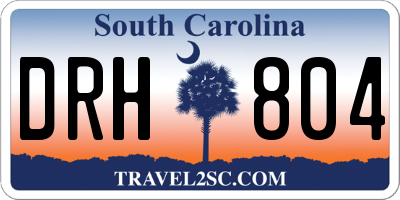 SC license plate DRH804