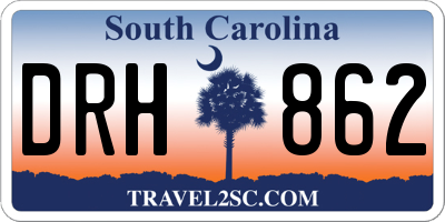 SC license plate DRH862
