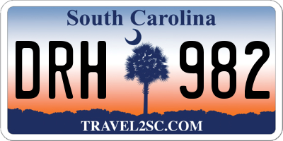 SC license plate DRH982