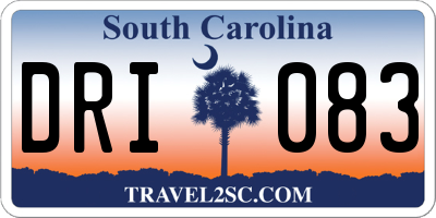 SC license plate DRI083