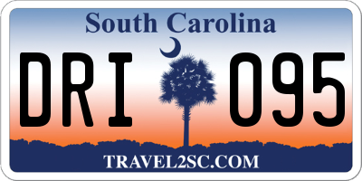 SC license plate DRI095