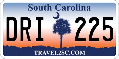 SC license plate DRI225