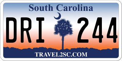 SC license plate DRI244