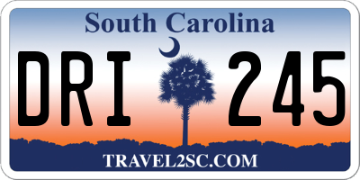 SC license plate DRI245