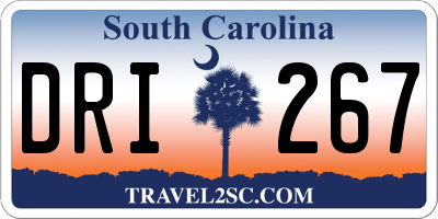 SC license plate DRI267
