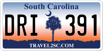 SC license plate DRI391