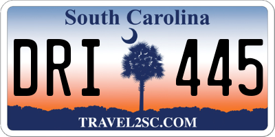 SC license plate DRI445