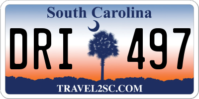 SC license plate DRI497