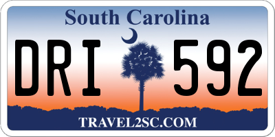 SC license plate DRI592