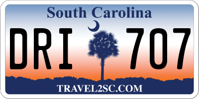 SC license plate DRI707