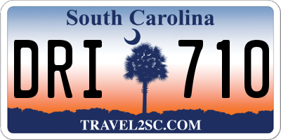 SC license plate DRI710