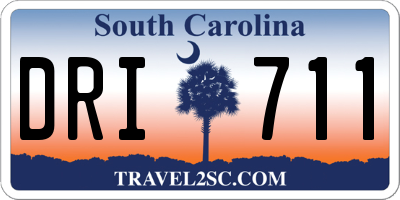 SC license plate DRI711