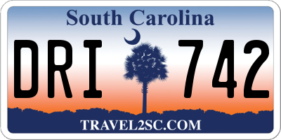 SC license plate DRI742