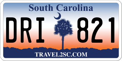 SC license plate DRI821