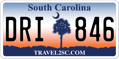 SC license plate DRI846