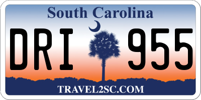 SC license plate DRI955