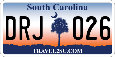 SC license plate DRJ026