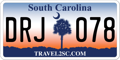 SC license plate DRJ078